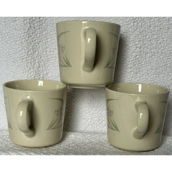 Corelle By Corning Coffee Cups Spring Pond Pattern Introduced 1985 Set Of Three - Picture 2 of 11